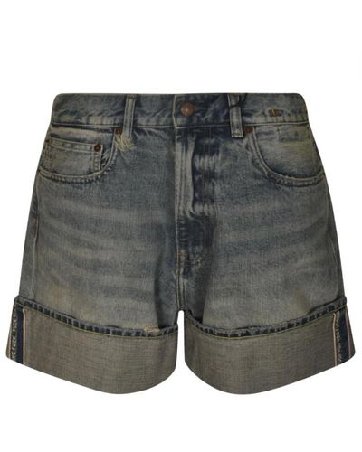 R13 Denim Shorts - Grey