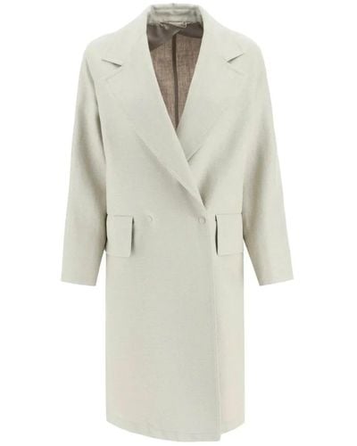 Max Mara Double-Breasted Coats - White