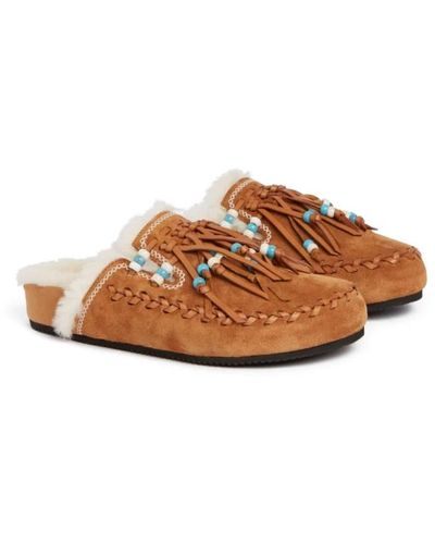 Alanui Flache mules schuhe - Braun