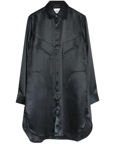 Y-3 Classic Tech Silk Shirt Dress - Black