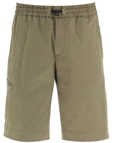 Moncler Baumwoll-gabardine-shorts mit klettverschluss - Grün