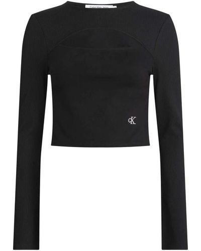 Calvin Klein Camiseta milano cortada larga - Negro