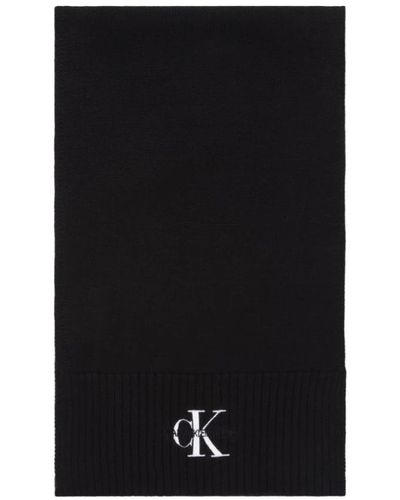 Calvin Klein Sciarpa nera a maglia - Nero