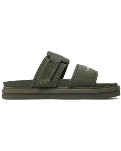 Calvin Klein Grüne clip-sandalen