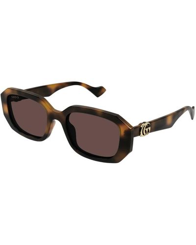 Gucci Gg1535S Linea Gg Logo Sunglasses - Brown
