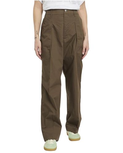 Department 5 Pantalones de pierna ancha de algodón - Verde