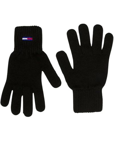 Tommy Hilfiger Gestrickte handschuhe mit besticktem logo - Schwarz