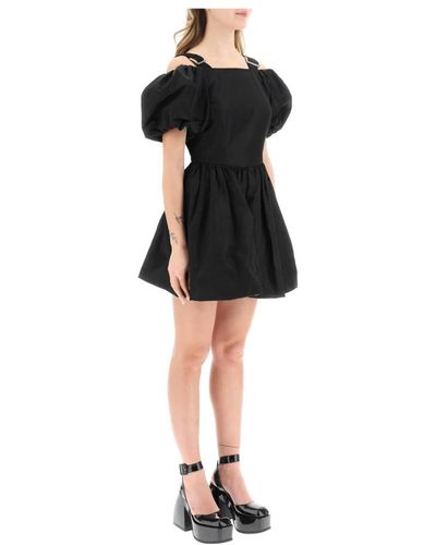 Simone Rocha Vestido mini de tafetán con tirantes deslizantes - Negro