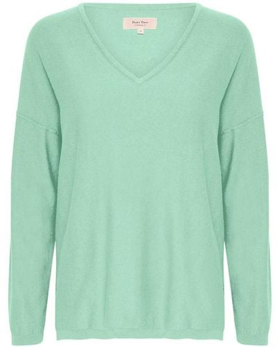 Part Two V-Neck Knitwear - Green