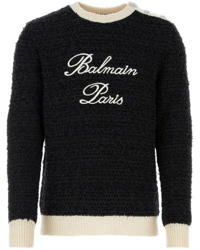 Balmain Signature tweed pullover - Schwarz