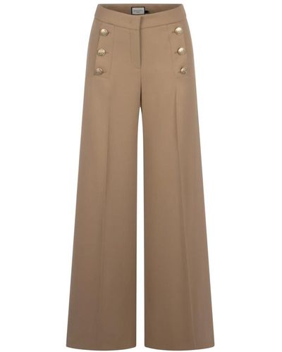 Seductive Wide Trousers - Natural