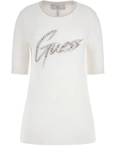 Guess Elegante logo sweatertop da - Bianco