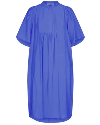 co'couture Grünes Kleid mit Rüschen - Blau