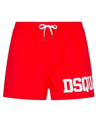 DSquared² Rote boxer-badebekleidung - midi-stil dsqua2
