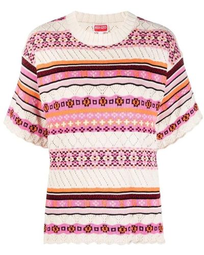 KENZO Round-Neck Knitwear - Pink