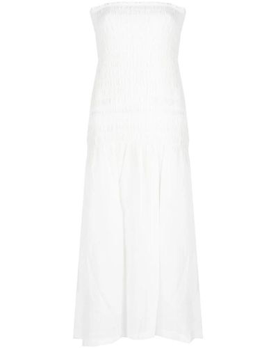 Silvian Heach Vestido maxi con estilo bandeau y aberturas laterales - Blanco