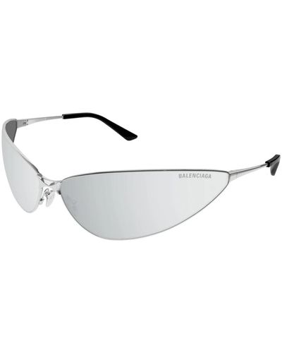 Balenciaga Silberne sonnenbrille, vielseitig und stilvoll - Mettallic