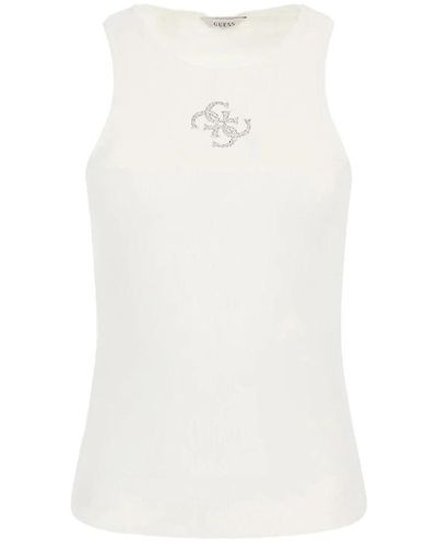 Guess Sleeveless Tops - White