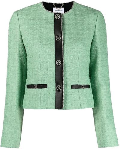 Ferragamo Tweed Jackets - Green