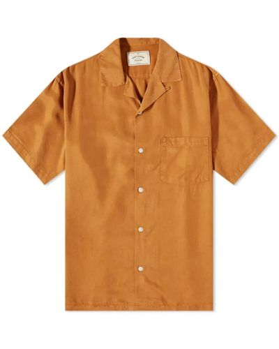 Portuguese Flannel Short Sleeve Shirts - Brown