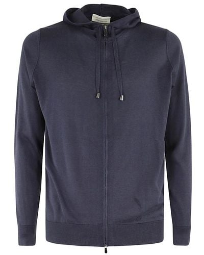 FILIPPO DE LAURENTIIS Cashmere hoodie mit reißverschluss - Blau