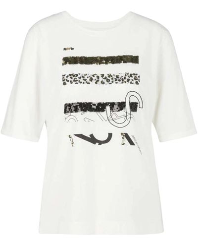 Marc Cain T-shirt ss 48.24 j59 110 - Bianco