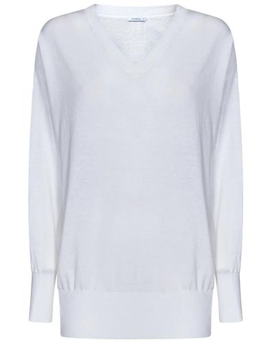 Malo V-Neck Knitwear - White