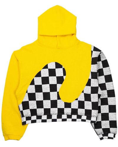 ERL Gelbes checker swirl sweatshirt