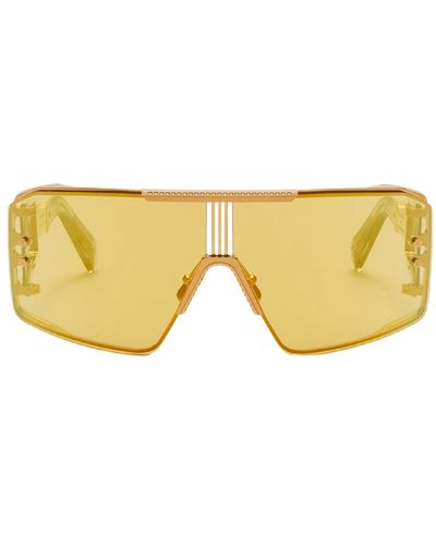 Balmain Occhiali da sole con maschera - Giallo