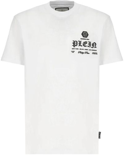 Philipp Plein T-shirt aus weißer baumwolle mit logo