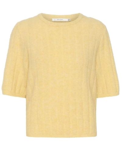 Gestuz Round-Neck Knitwear - Yellow