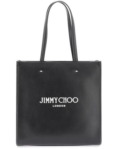 Jimmy Choo Studded leder tote tasche mit bedrucktem logo - Schwarz