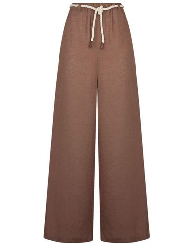 Ballantyne Pantalones de lino suave - Marrón