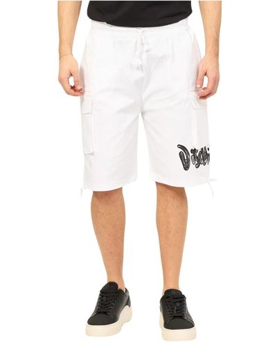 DISCLAIMER Weiße baumwoll-bermuda-shorts