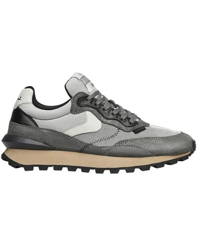 Voile Blanche Sneakers basse grigie con camoscio metallico - Grigio