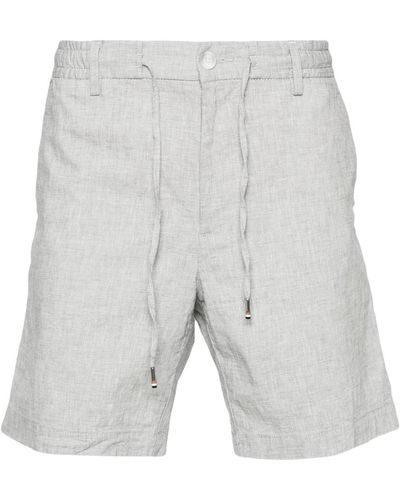 BOSS Baumwoll/leinen tapered fit shorts,casual shorts - Grau