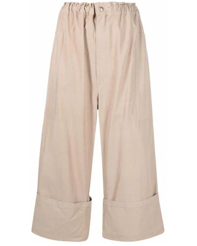 Moncler Cropped Trousers - Natural