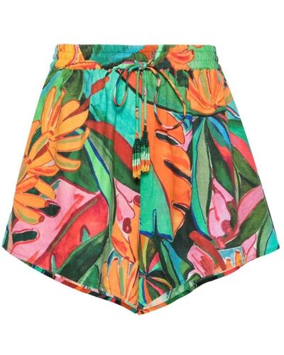 FARM Rio Shorts mit bananenblattmuster - Grün