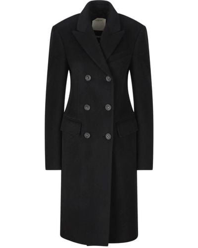 Sportmax Double-Breasted Coats - Black