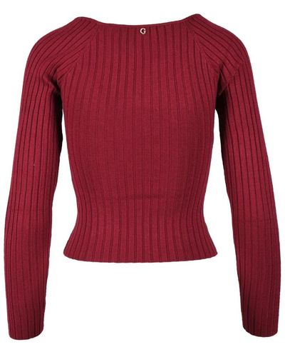 Guess Round-Neck Knitwear - Red