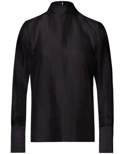 IVY & OAK Blusa de organza elegante - Negro