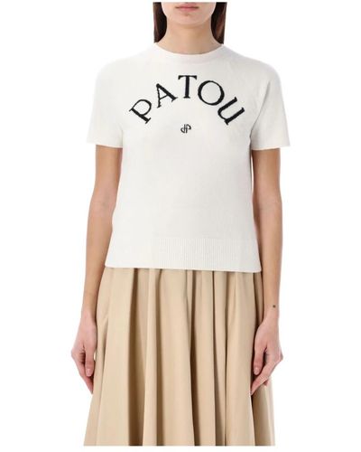 Patou Logo jacquard t-shirt - Natur