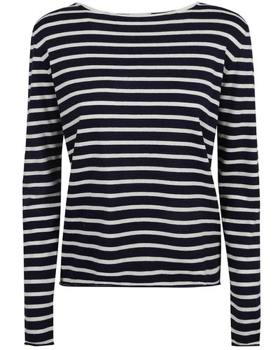 Allude Long Sleeve Tops - Blue