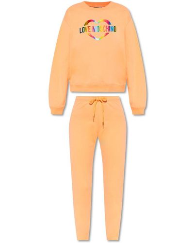 Love Moschino Hoodie & sweatpants set - Arancione