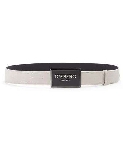 Iceberg Grauer gürtel mit design - Weiß