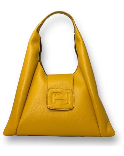 Hogan Hobo a spalla con goffratura media - Giallo