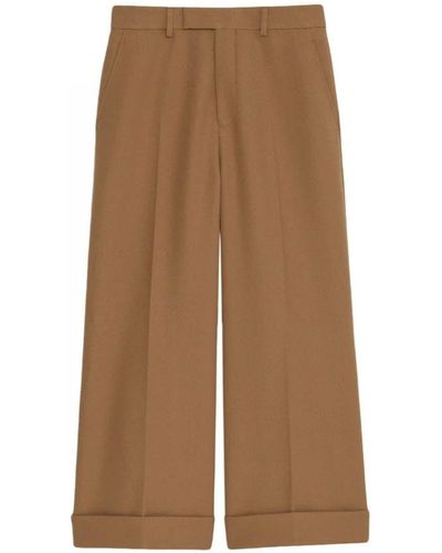 Gucci Trousers > cropped trousers - Marron
