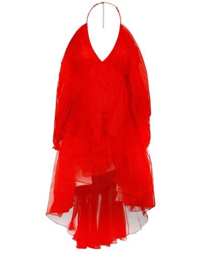Zimmermann Seidenrüschenkleid - Rot