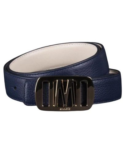 Moorer Cintura reversibile in pelle con stampa di cervo - Blu