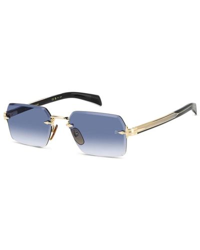 David Beckham Gold schwarze sonnenbrille mit dk blau getönten gläsern